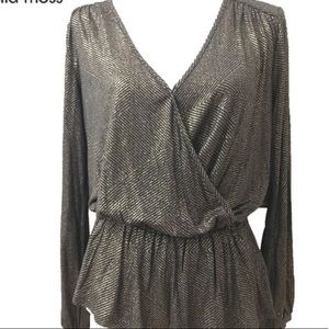 Ella Moss v neck peplum blouse S